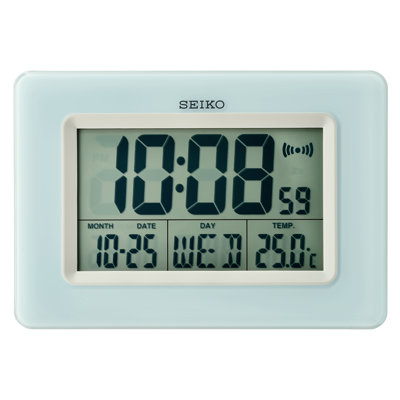 QHL058LLH Digital Clock, Light Blue