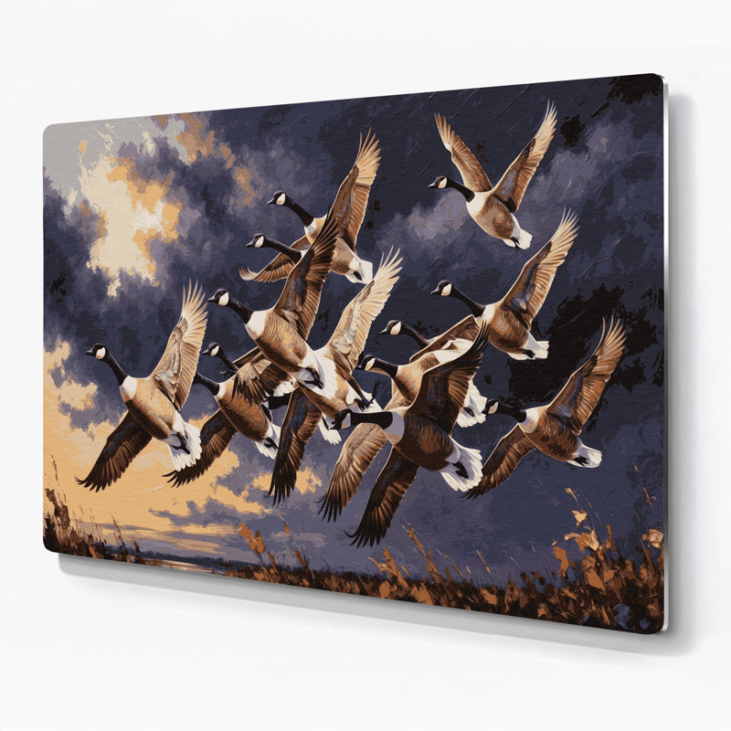 Oiseaux Canada, oie mauve, art mural en métal, H 132 po x l 168 po x P 0,05 po