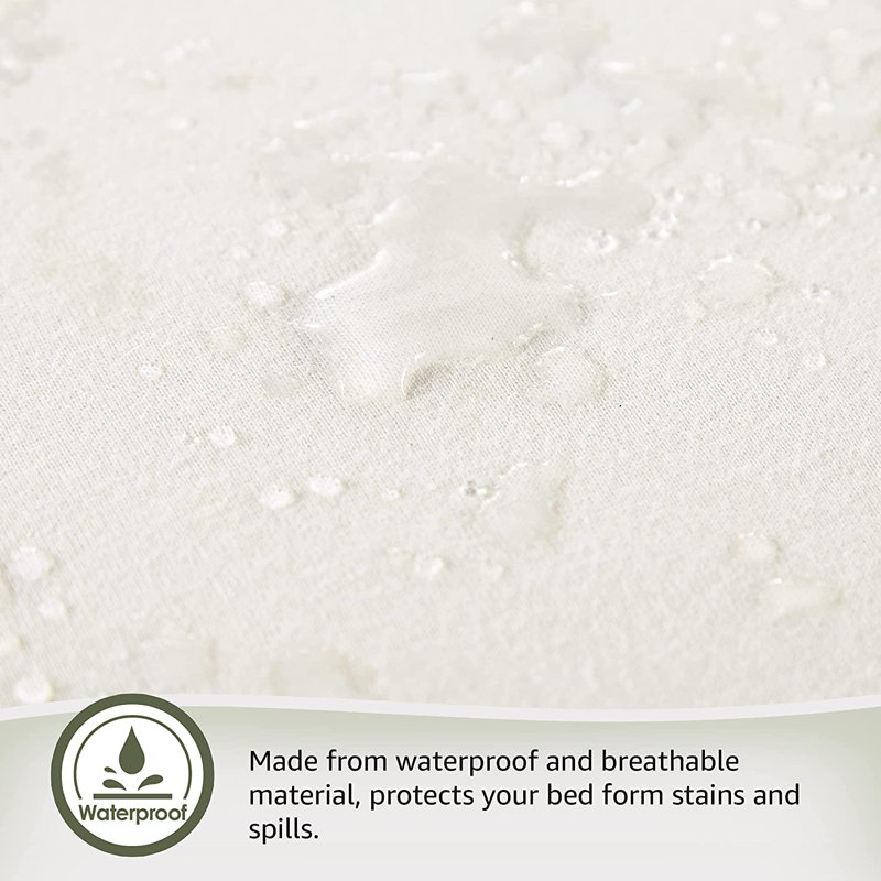 Protège-matelas imperméable biologique grand format - couvre-matelas 100% imperméable avec protection triple couche silencieuse et respirante - conception lavable à la machine durable et certifiée GOTS par Fairtrade