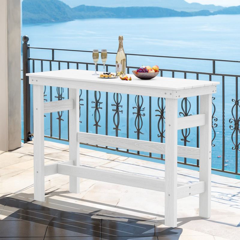 Raise Rectangular Outdoor Table, White