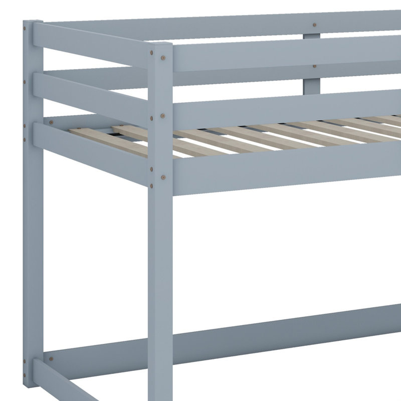 Lit superposé en bois avec échelle, Gris