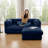 Upholstered Loveseat Sofa With Ottoman-809982337-809396771