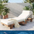 Patio Wood Chaise Lounge Chair, Outdoor Chaise Lounge With Cushions Set Of 2