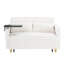 Confortable convertible en velours côtelé beige avec plateau de table mobile et, améliorant votre confort et votre table, pour travailler-1744974254