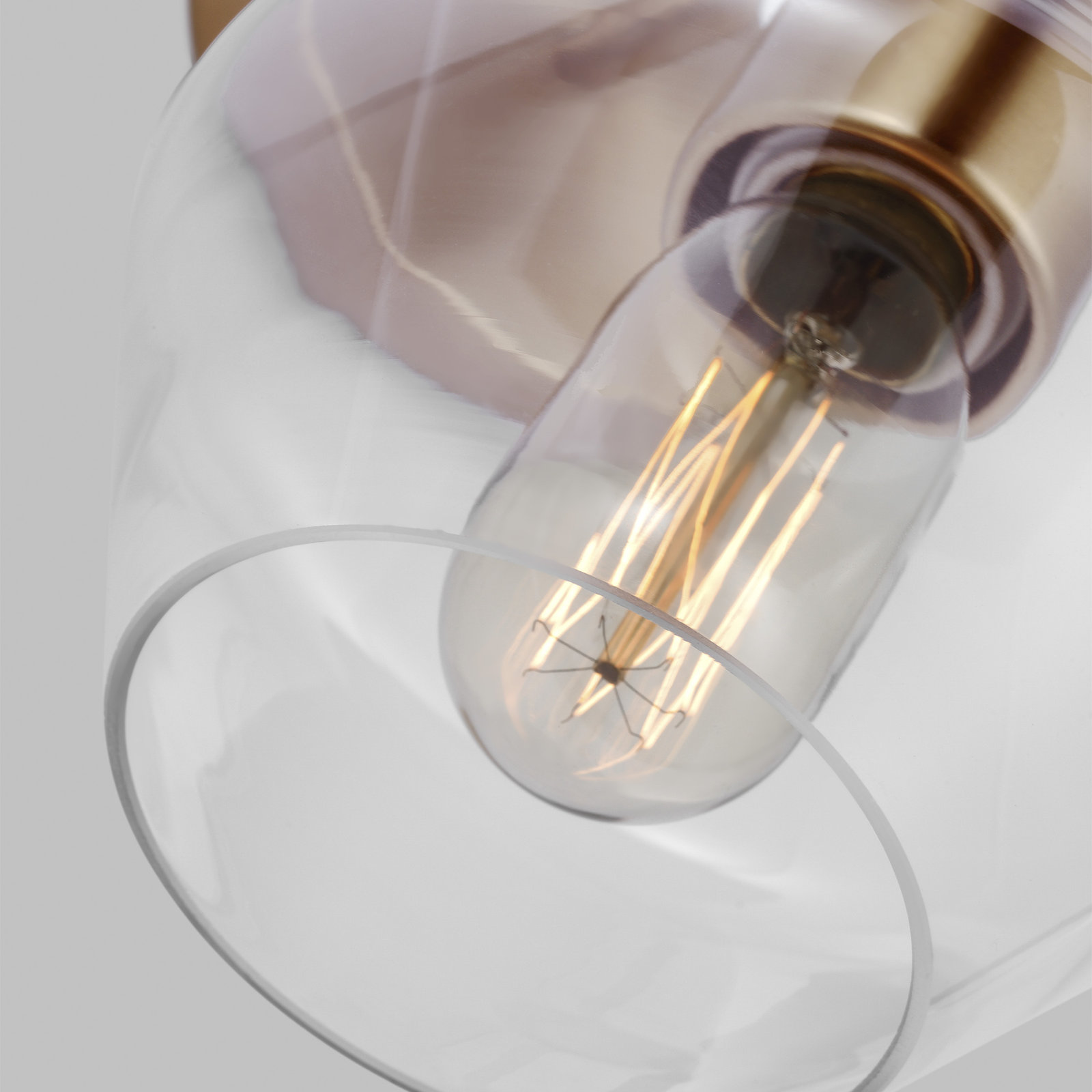Rooks Single Light Dimmable Armed Sconce, Satin Brass, Clear