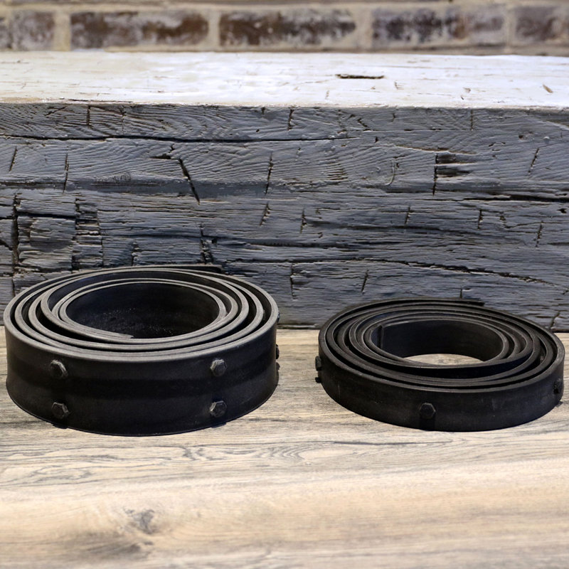 48" Rustic Flex Black Faux Iron Beam Strap with Decorative Bolts