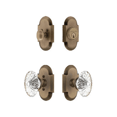 Nostalgic Warehouse Cottage Entry Set with Oval Fluted Crystal