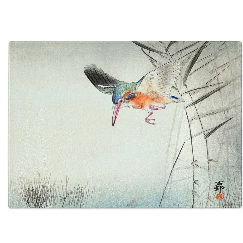 Glass Hunting Kingfisher by Ohara Koson Chopping Board, 39 cm W x 28.5 cm L