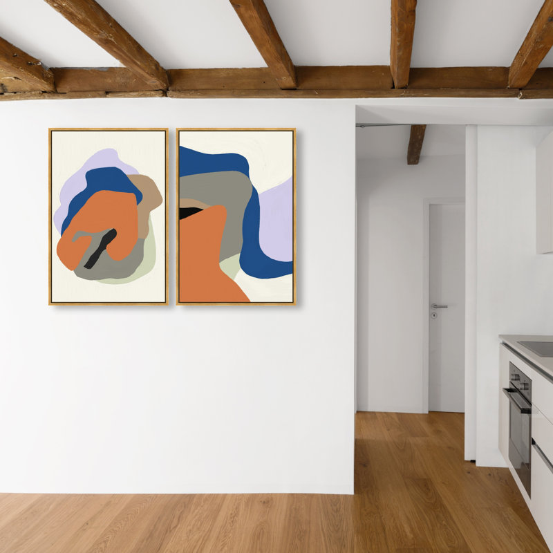 Together Set Set by Oliver Gal, 25"H x 37"W, Gold Floater Frame