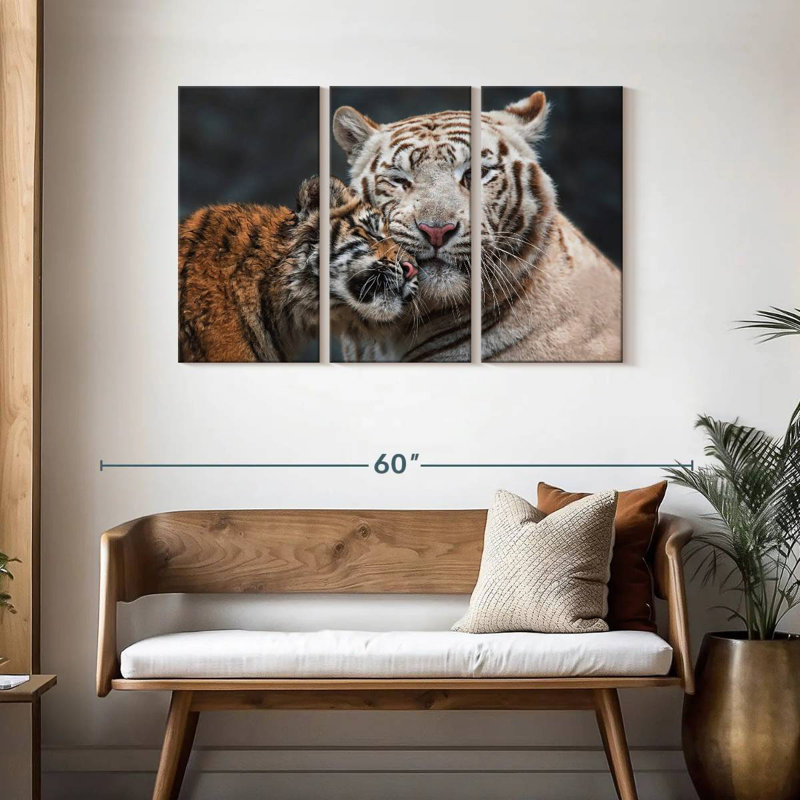 Brampt White Tiger And Kitten, 28" H x 45" W