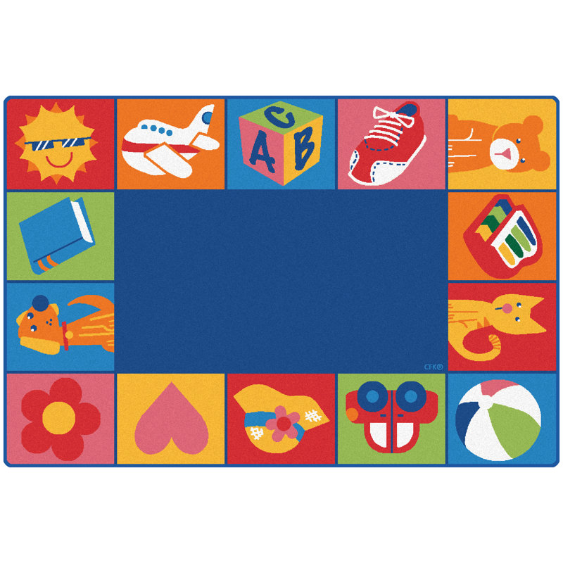 KIDSoft™ Tufted Blue/Red Area Rug, Rectangle 4' x 6'