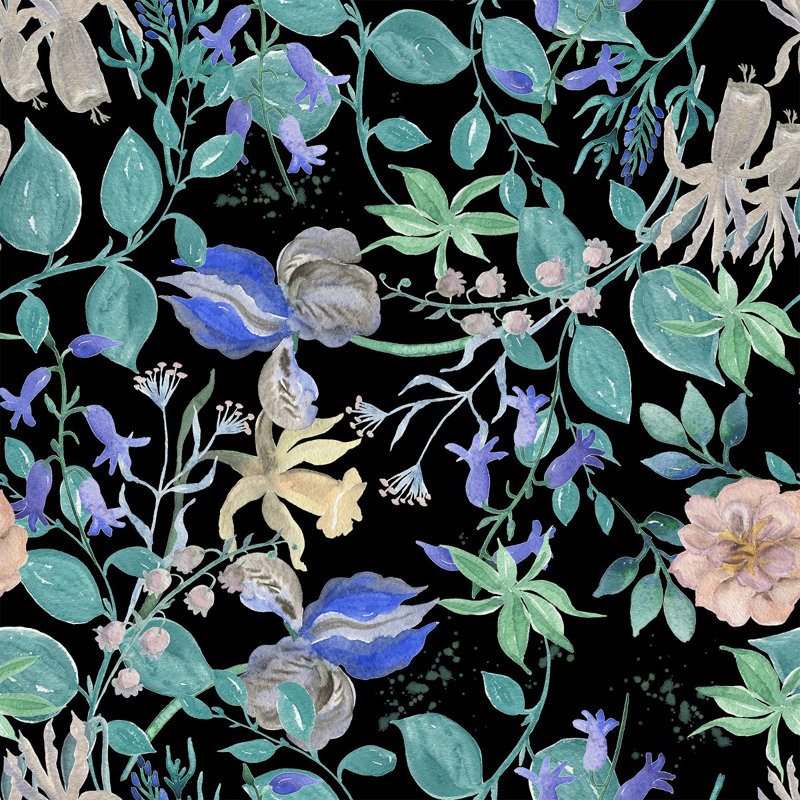 Floral Tile, 2.08' W x 18.75' L
