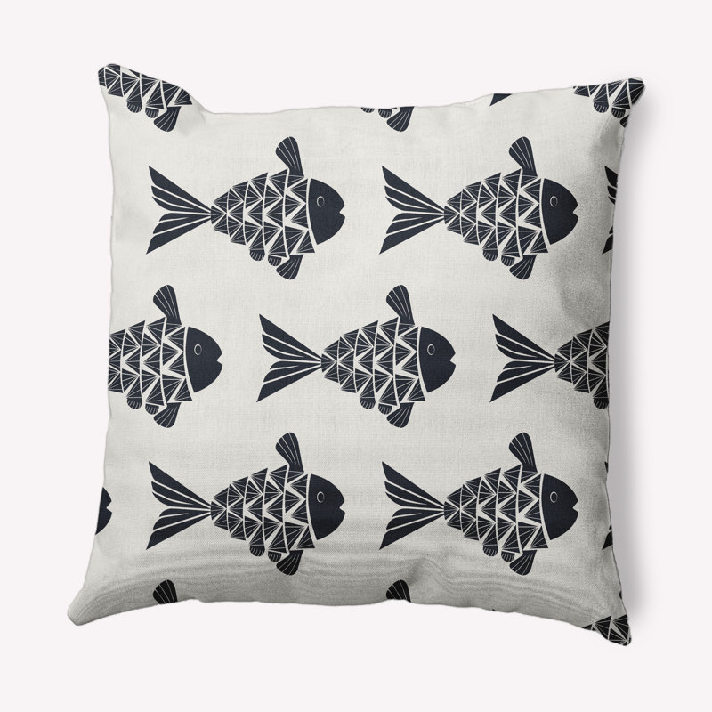 Fish Tales Pillow Cover & Insert PAN426, 16" x 16", Shark Blue