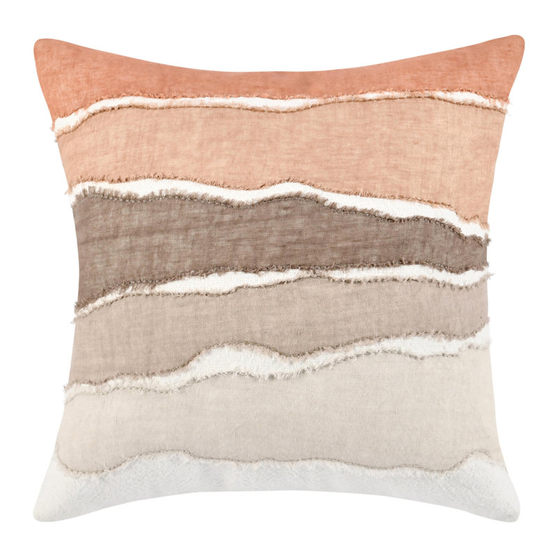 Blue Ombre Linen Blend Square Throw Pillow