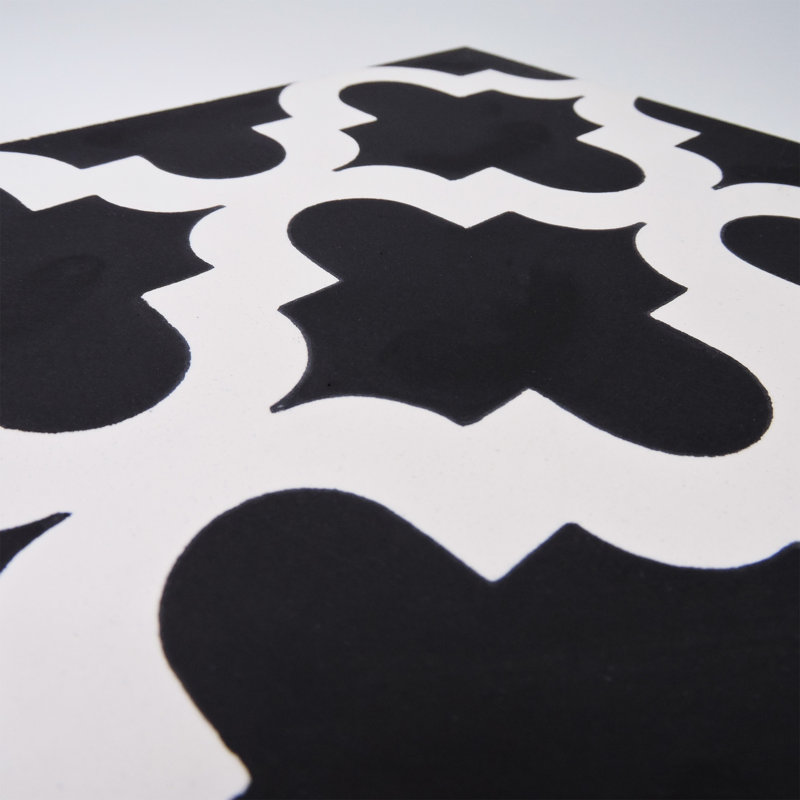 8 in. x 8 in. Tile, Black/White