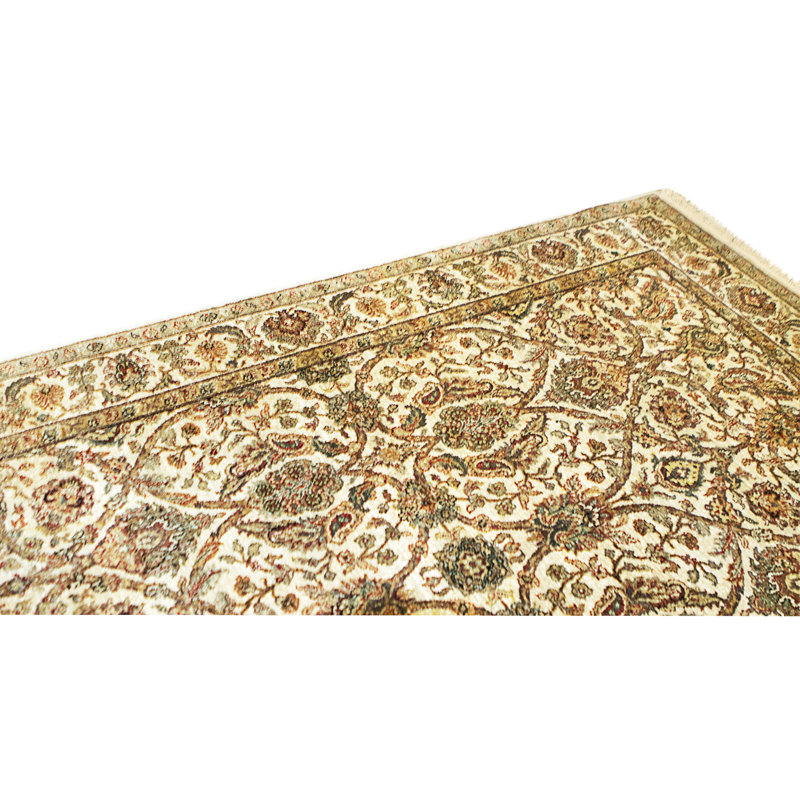 High-Quality Hand-Knotted Ivory Area Rug