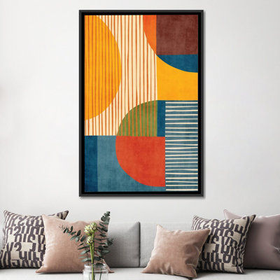 «Contemporary Color Block Abstract», reproduction d'art sur toile encadrée