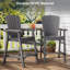 Ensemble de chaises hautes Adirondack pour l'extérieur en PEHD Davonia avec plateaux doubles amovibles gris