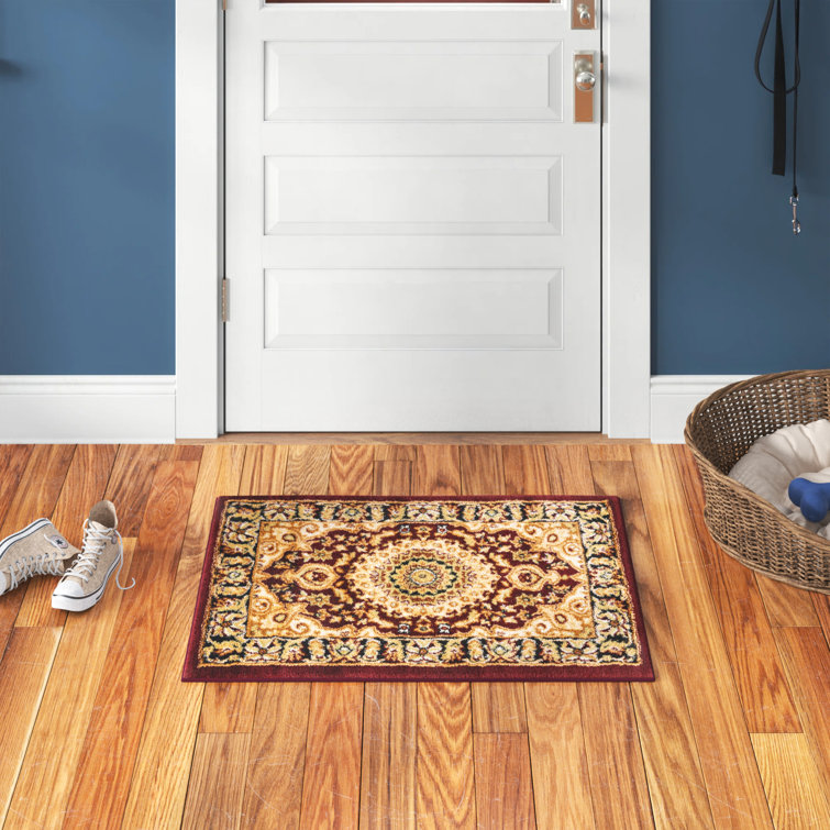 Shiflett Oriental Burgundy/Mustard/Black Area Rug