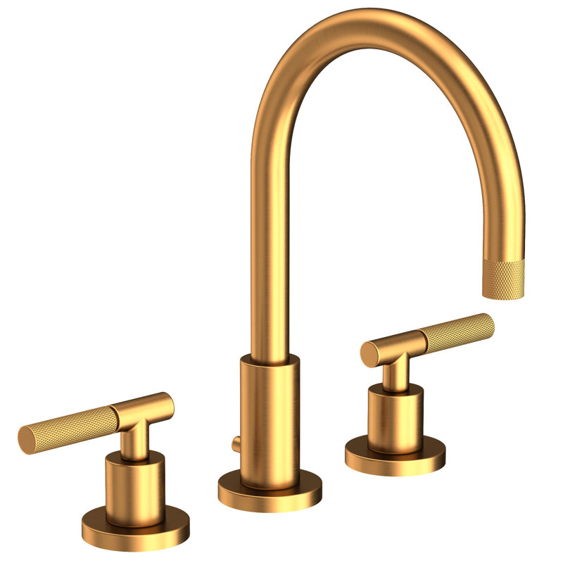 Muncy Widespread Bathroom Faucet with Drain Assembly, Satin Gold (PVD)