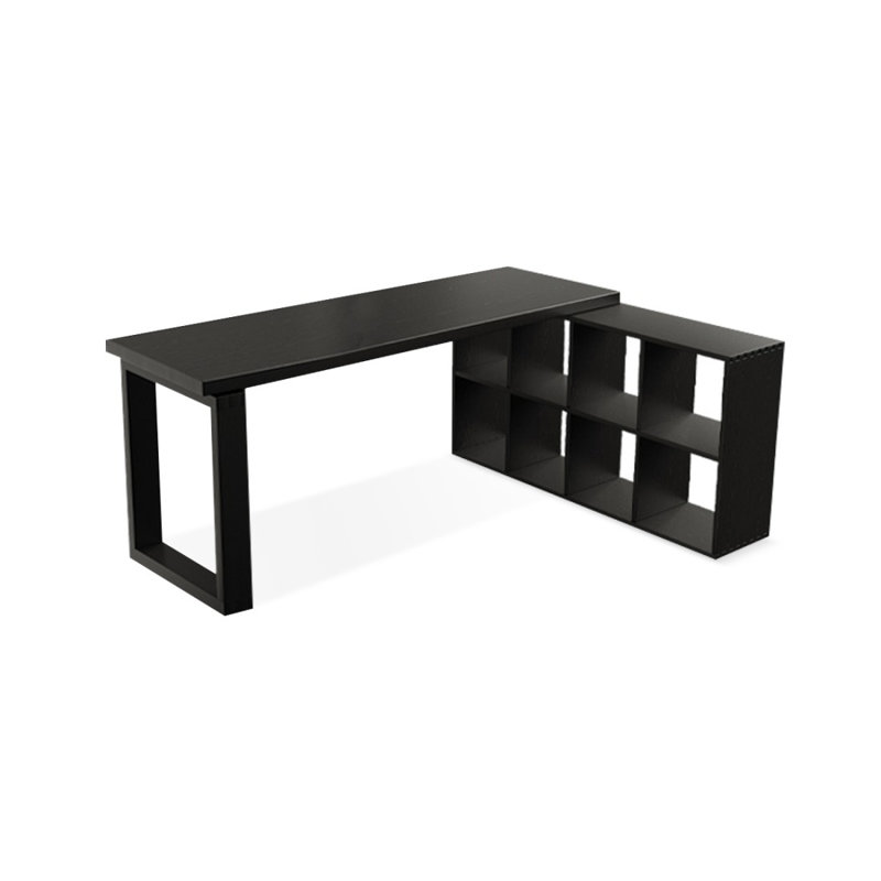 Black Rectangular Solid Wood desk, 29.53" H x 70.87" W x 55.12" D