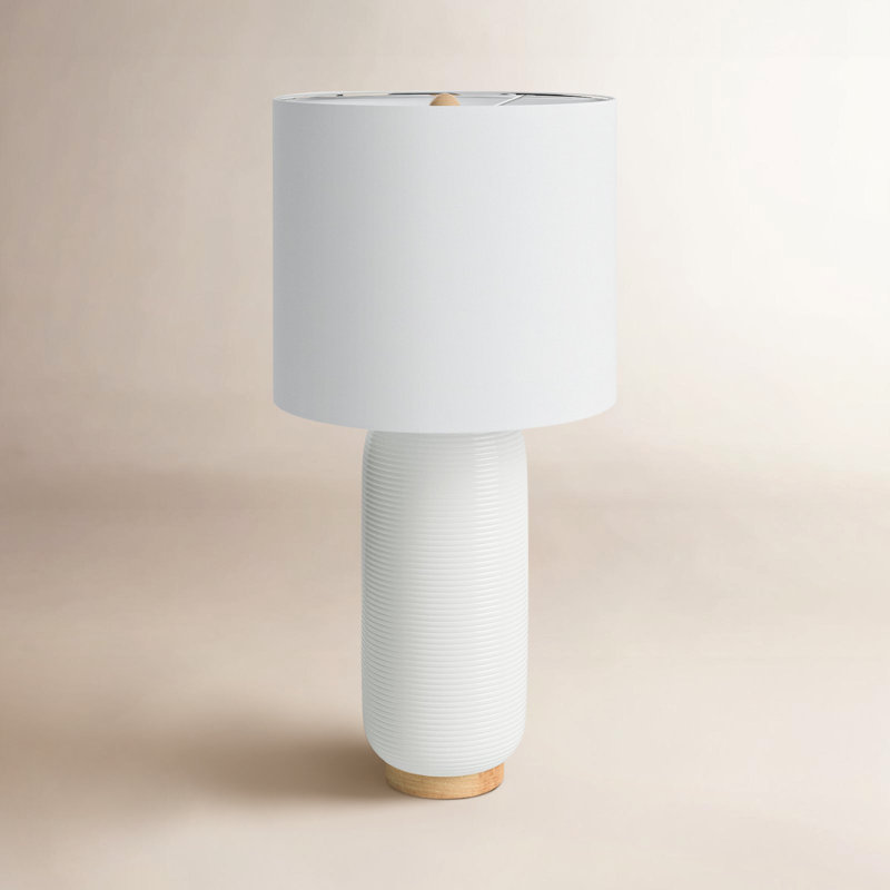 Metal Table Lamp, Ivory