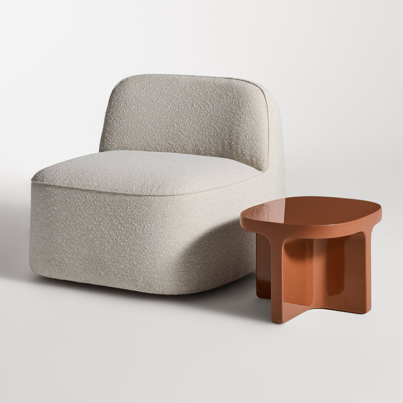 Small Talk Outdoor Side Table, Rust, 12" H x 20" W x 16" D