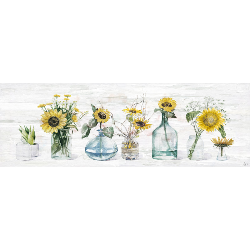 «Sunflower Delight», reproduction sur toile tendue, H 10 po x l 30 po x P 1,5 po