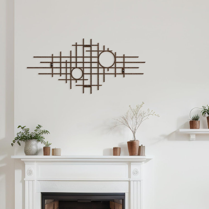 Wall Decor Metal, 10" H x 30" W x 0.05" D, Bronze