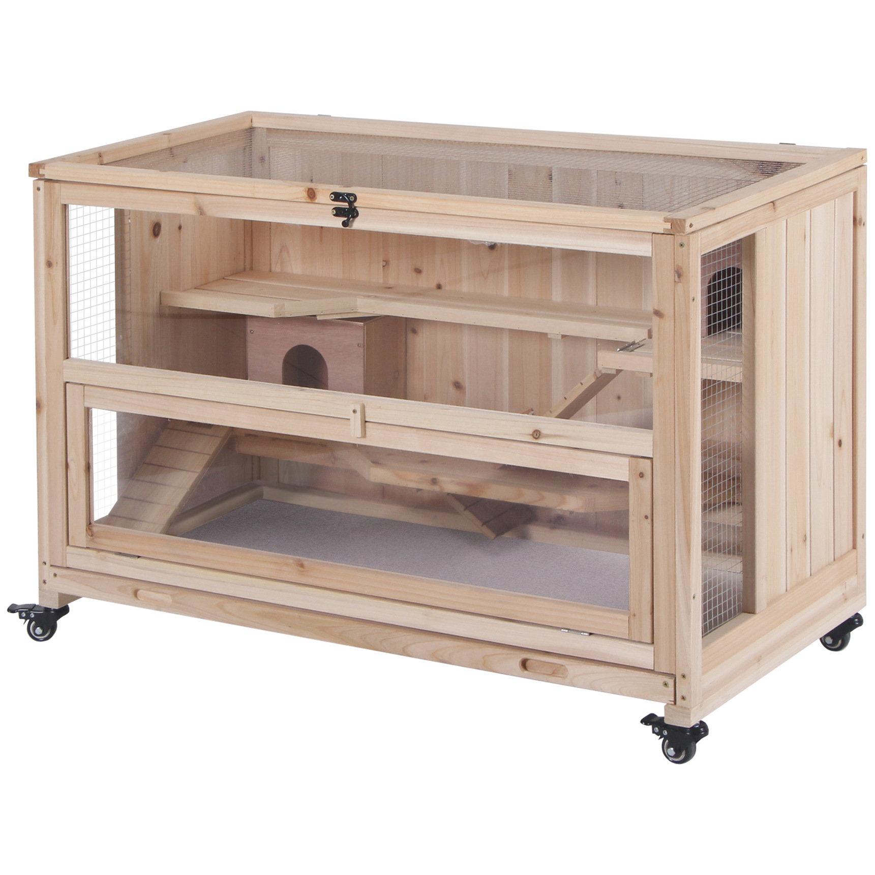 Tucker Murphy Pet™ Large Wooden Hamster Enclosure With Lockable Hinged ...