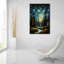 «Cypress Trees At Night» par Momart, art mural en verre acrylique-661336664