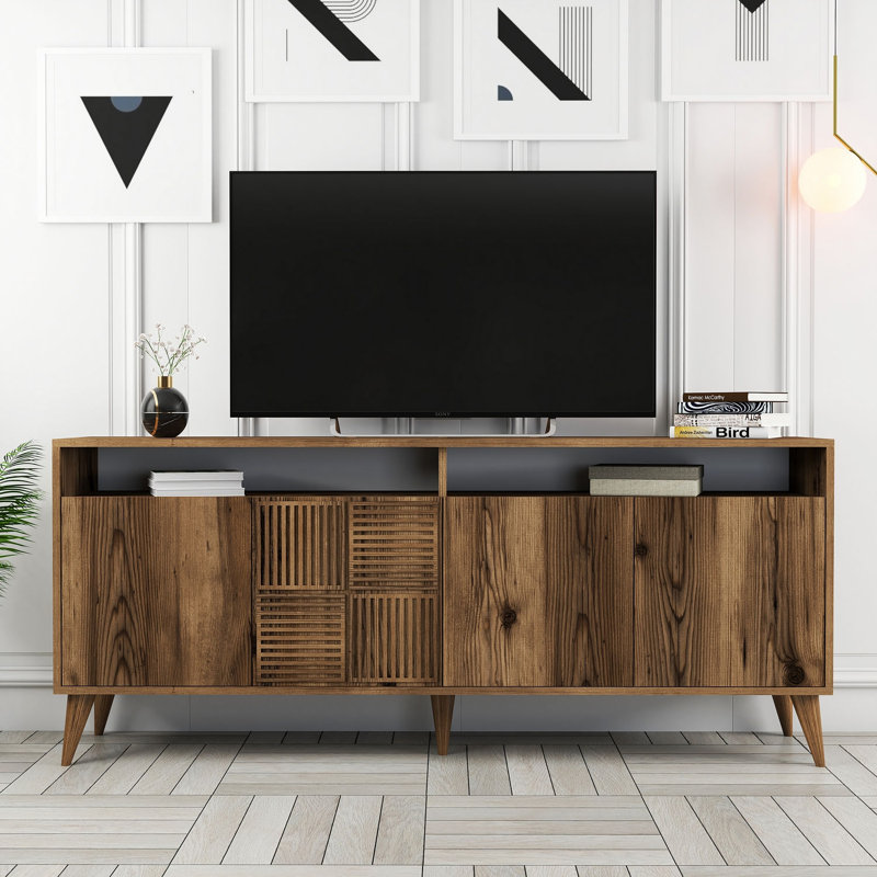 Console Adrius, Noyer, Noyer, H 30,9 po x l 70,9 po x P 13,8 po