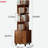360 Degree Rotating Display 5 Tier Corner Bookshelf, Floor Standing Bookcase Storage Rack, Wood Narrow Book Shelf Organizer-1723780008
