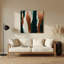 Abstrait couleur champ 65, art mural en métal bleu-1821339506