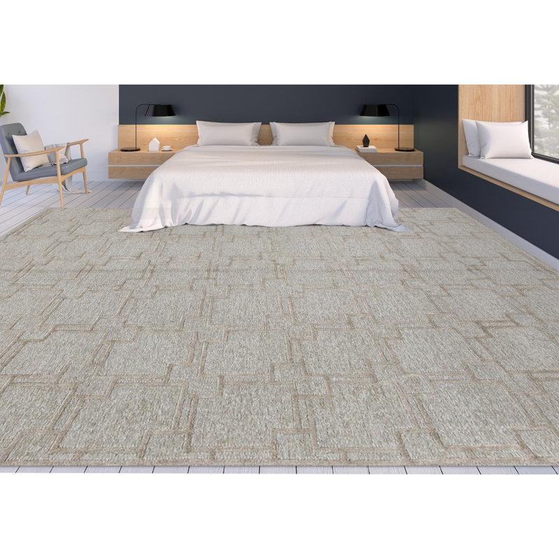 Hand-Knotted High-Quality Ivory Area Rug