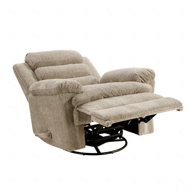 Fauteuil coulissant, pivotant, inclinable et rembourré en microfibre brun
