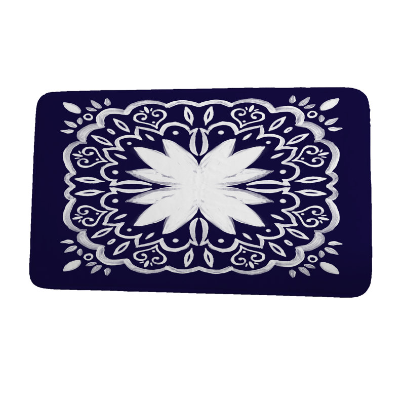 Tapis pour salle de bain Lower Hounslow, L 17 po x L 24 po, Bleu marine