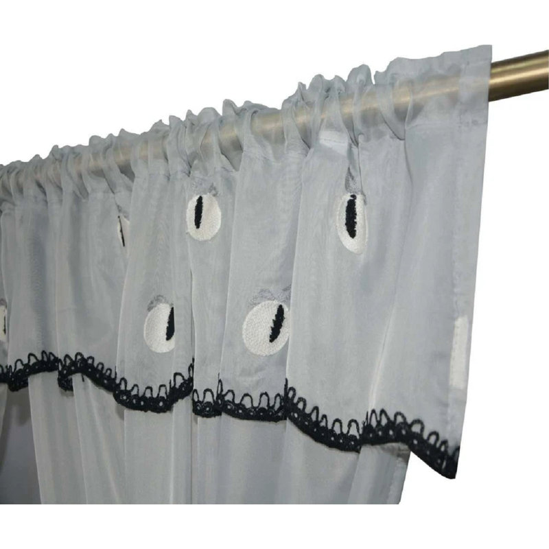 Windsor Kitchen Curtain 48, 48cm Width  x 48cm Drop, Silver