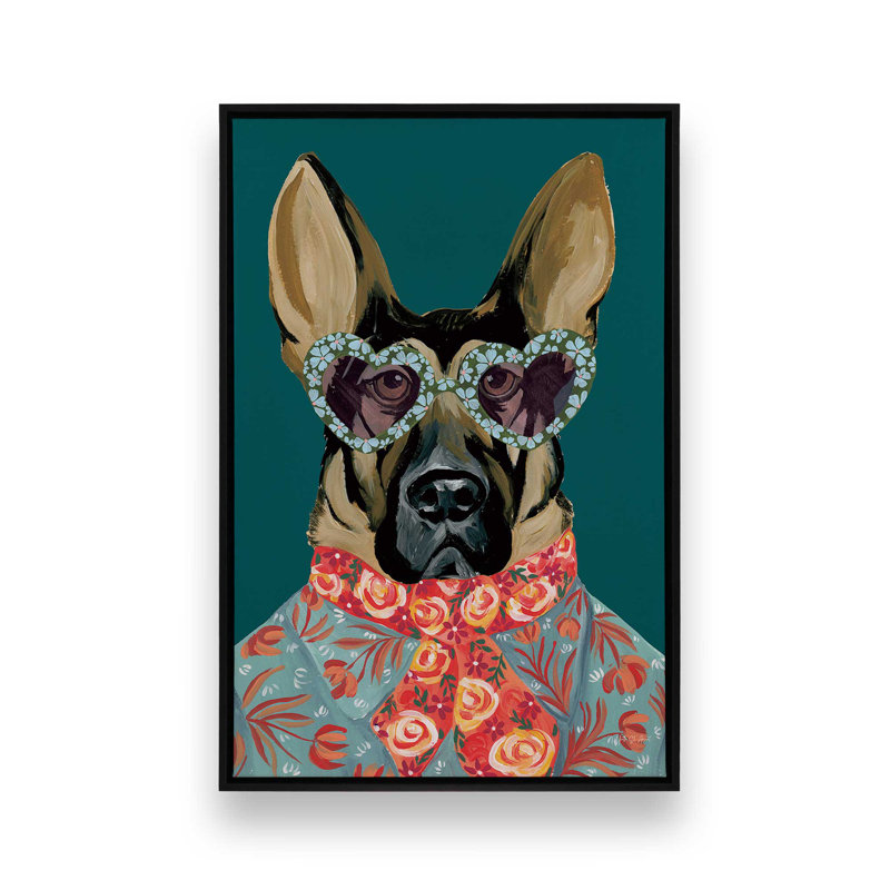Reproduction d'art «Swag Shepherd» par Yvette St. Amant, Noir, Cadre flottant, H 16 po x l 12 po