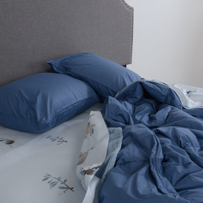  Édredon en duvet moyen C105, Grand édredon, Bleu denim