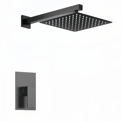 Crozet Rain Shower Head with Pressure Balance Valve, 10-Inch Single-Function Complete Shower System 1.8 GPM