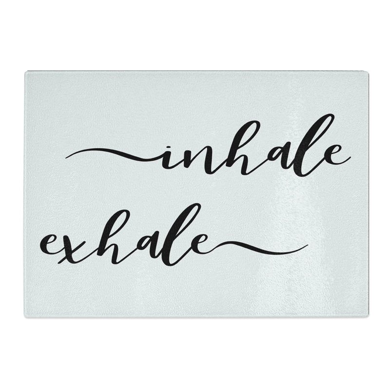 Inhale Exhale Typography Chopping Board, 0.4cm H x 20cm W x 28.5cm L