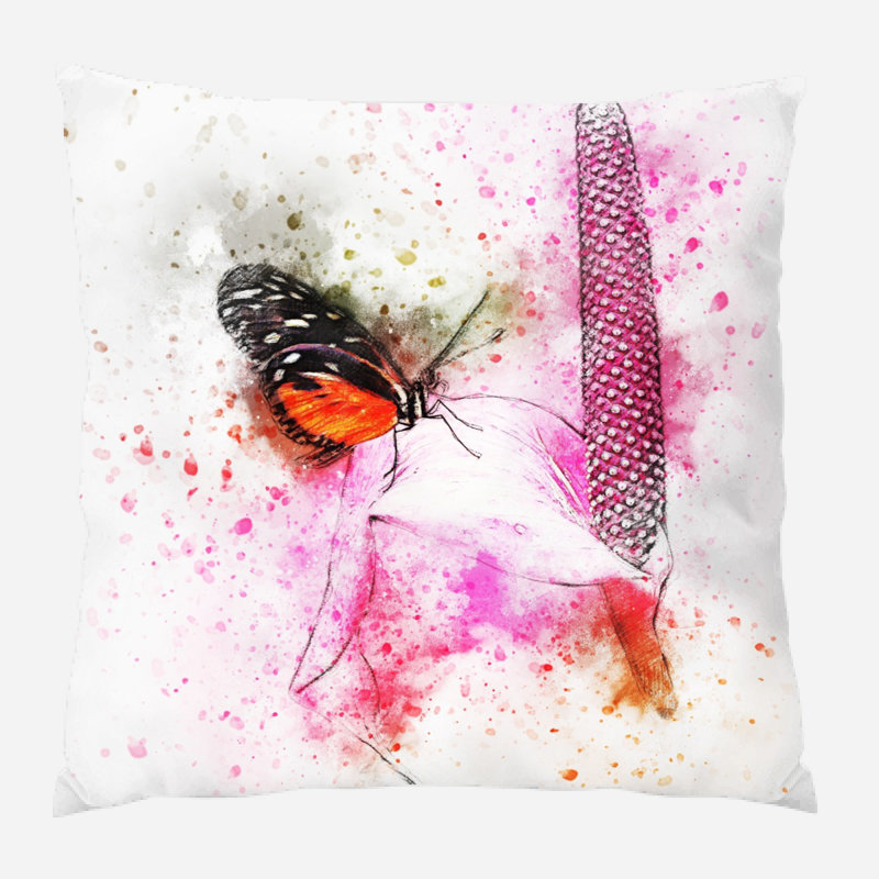 Housse et insert de coussin carré Dietrick, Microsuède, Intérieur