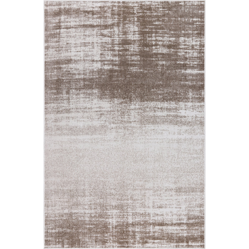 Machine Washable Nash Brown/Ivory Rug, Rectangle 5' x 8'