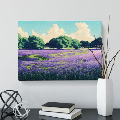 Elegant Bluebell Field - Wrapped Canvas