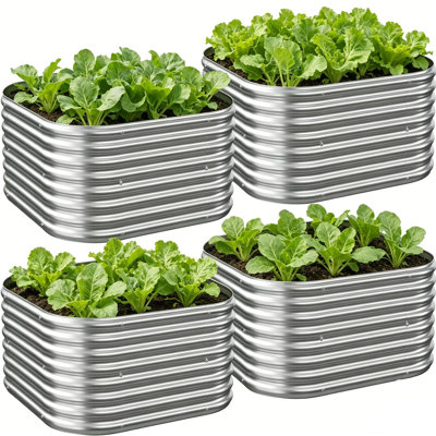 Paquet de 4 lit en acier galvanisé surélevé pour jardin Brockett