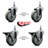 4 Inch_Polyurethane ½ Inch Threaded Stem Caster Set 2 Brakes SCC-101313627