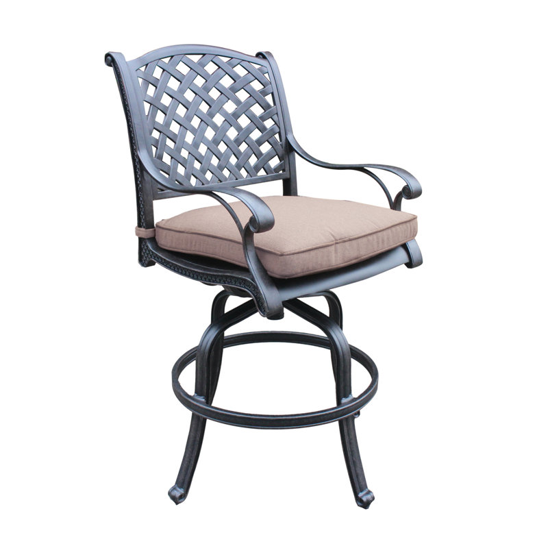 Ensemble de comptoir rembourré 5 pièces, table de comptoir ronde 42 po, Marron clair
