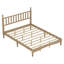 Grand lit plateforme en bois avec tête de lit en forme de gourde, lit plateforme de style rétro avec support à lattes en bois, naturel