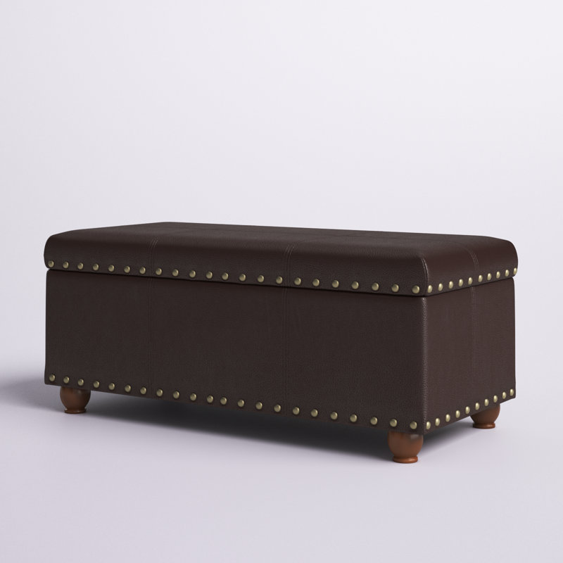 Banc de rangement en similicuir Hannigan, H 18 po x l 40 po x P 18 po